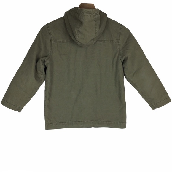 OLD NAVY Jacket Kid’s Olive Field Military Style Twill Sherpa Size Small 6-7 - Picture 5 of 15